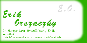 erik orszaczky business card